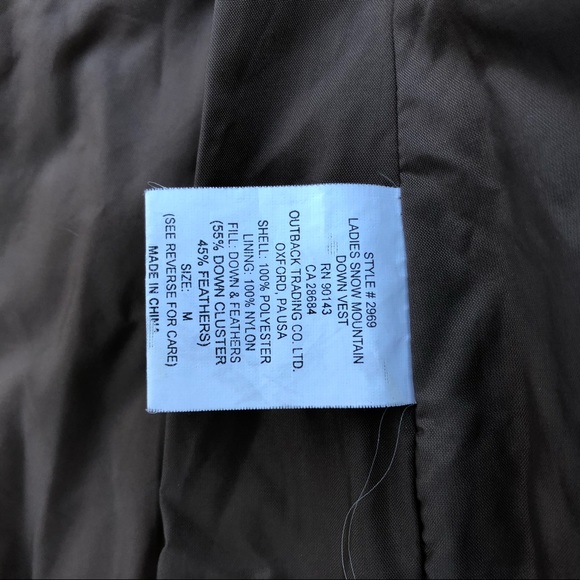 Outback Trading Co Down Vest - Picture 3 of 8